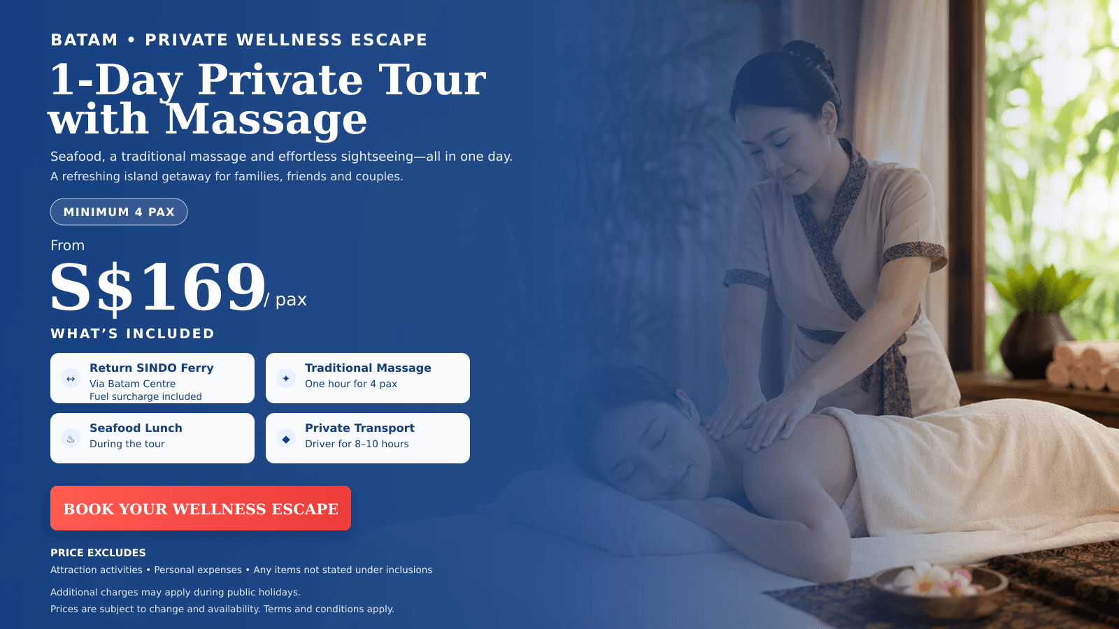 1 Day Private Batam Tour with Massage